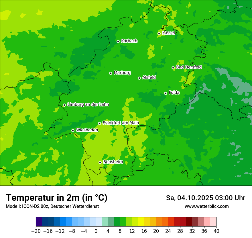 Modellkarten Temperatur