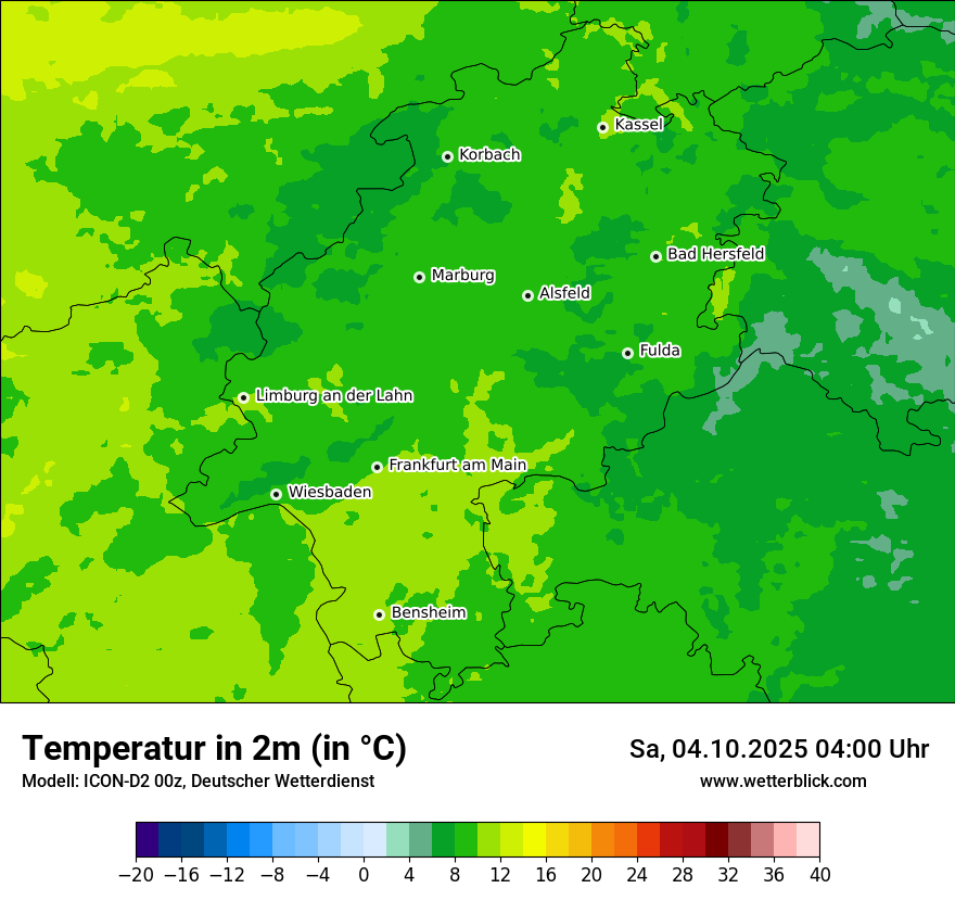 Modellkarten Temperatur