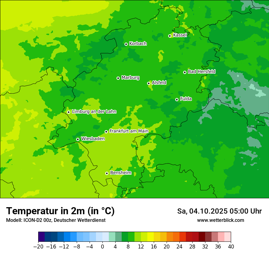 Modellkarten Temperatur