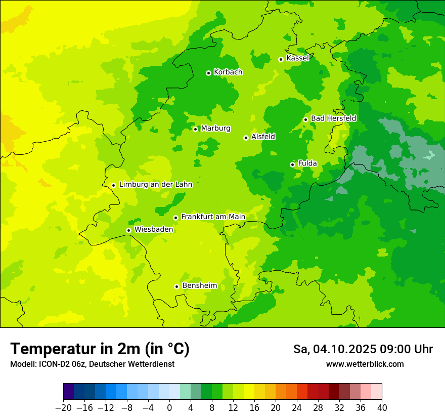 Modellkarten Temperatur