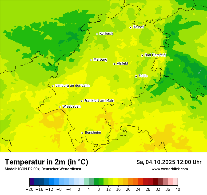 Modellkarten Temperatur