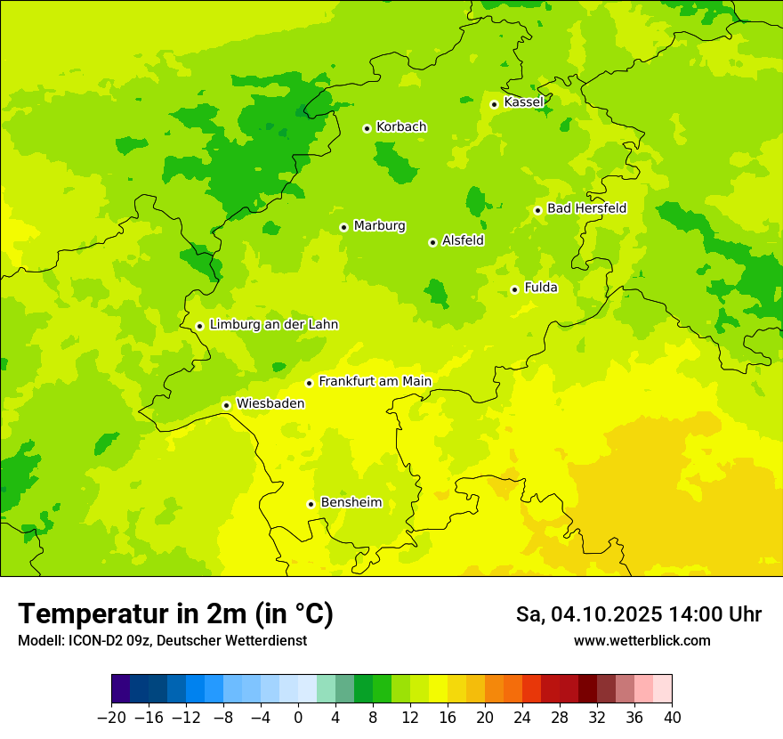 Modellkarten Temperatur