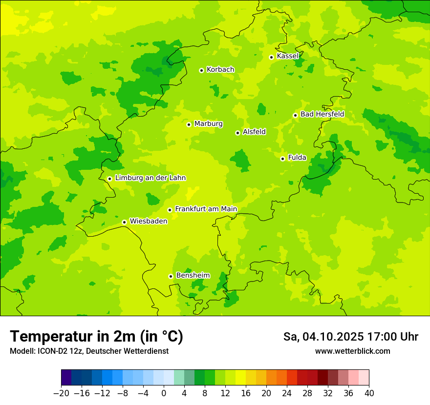 Modellkarten Temperatur