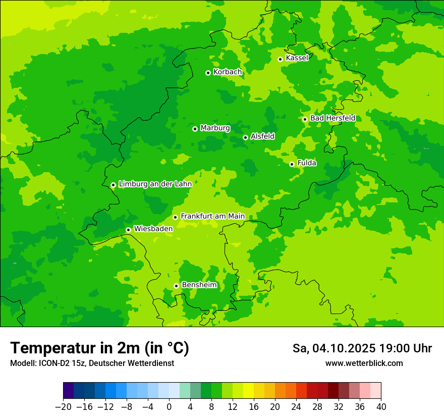 Modellkarten Temperatur