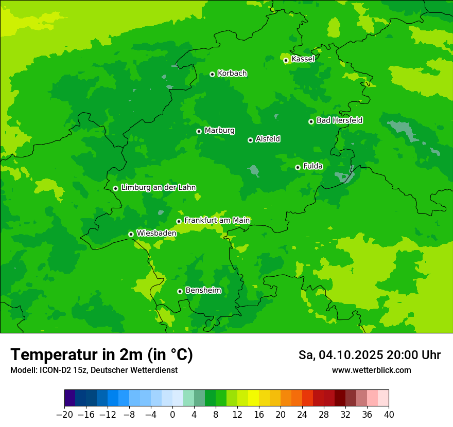 Modellkarten Temperatur
