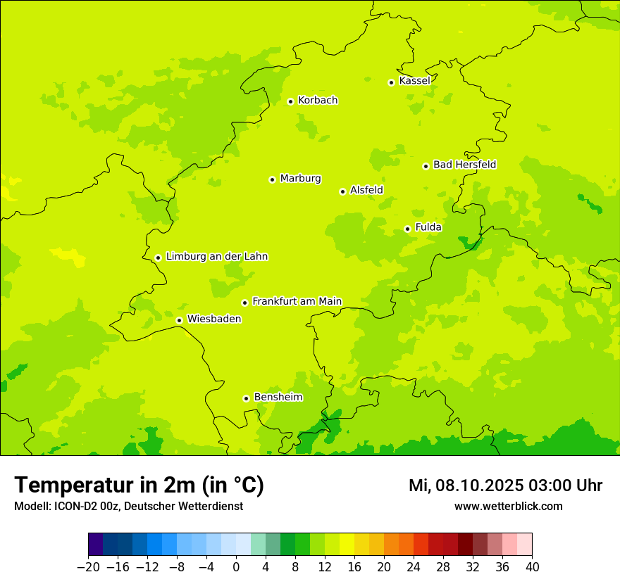 Modellkarten Temperatur