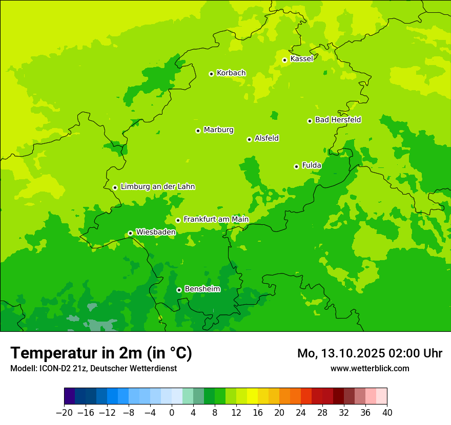 Modellkarten Temperatur