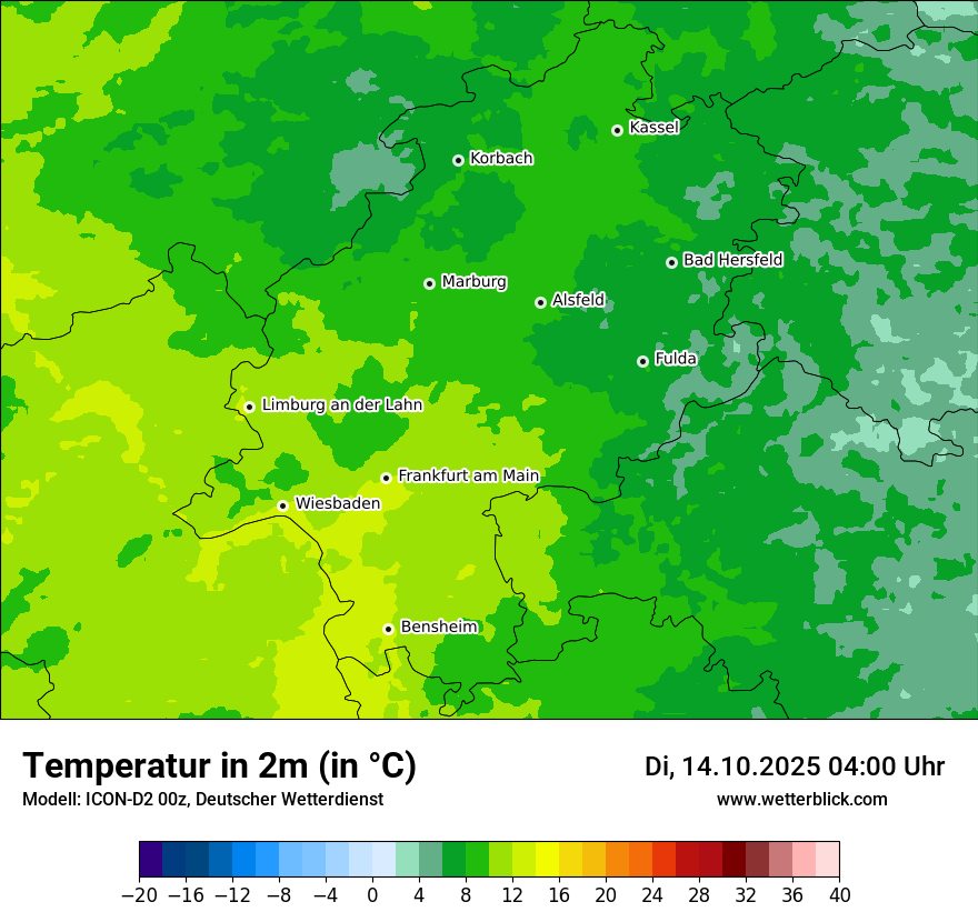 Modellkarten Temperatur