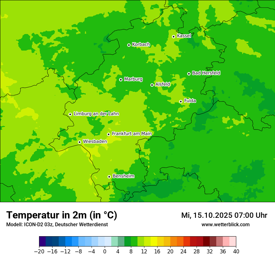 Modellkarten Temperatur