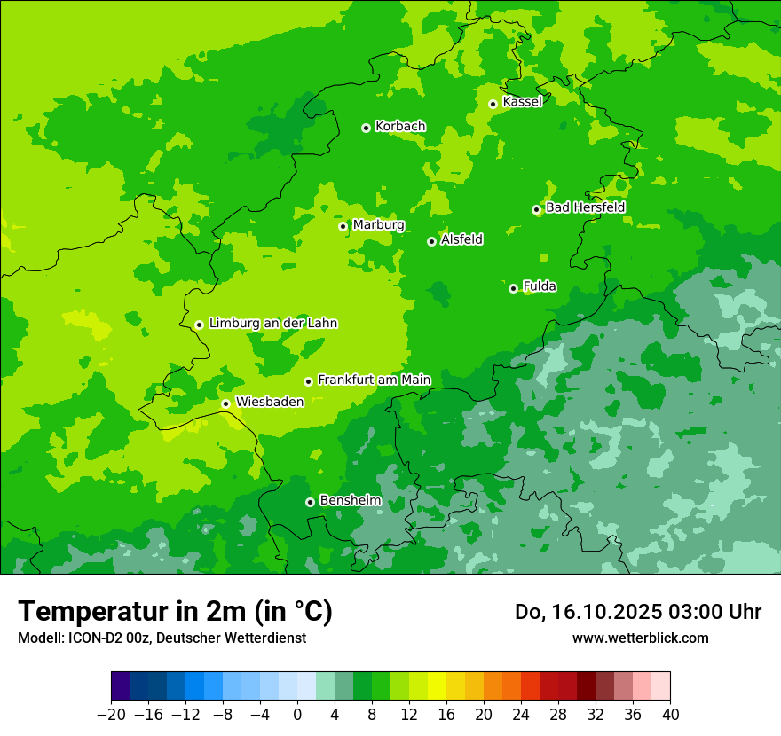 Modellkarten Temperatur