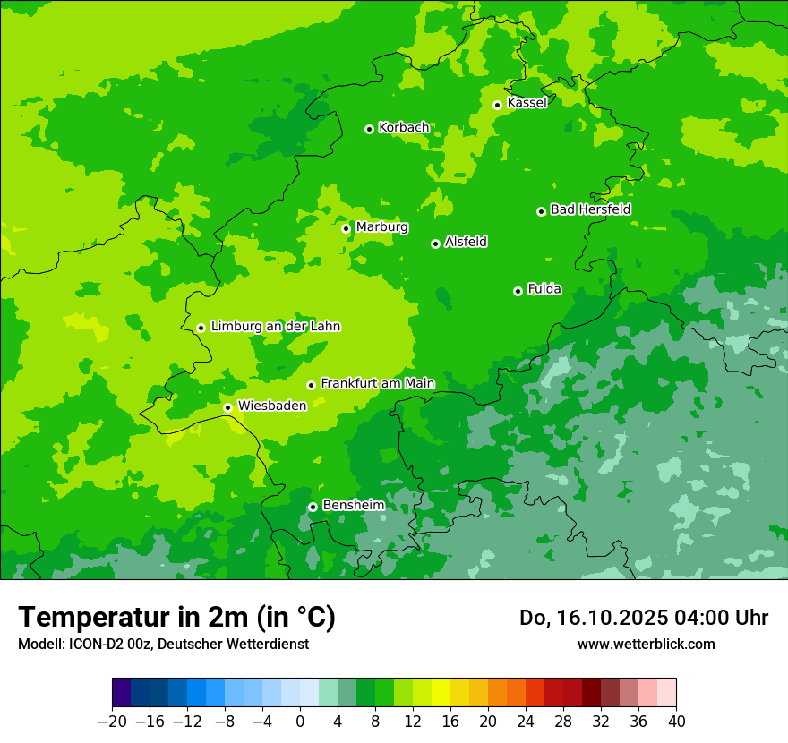 Modellkarten Temperatur