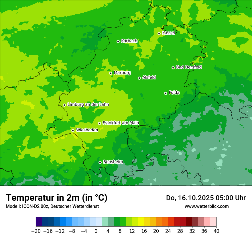 Modellkarten Temperatur