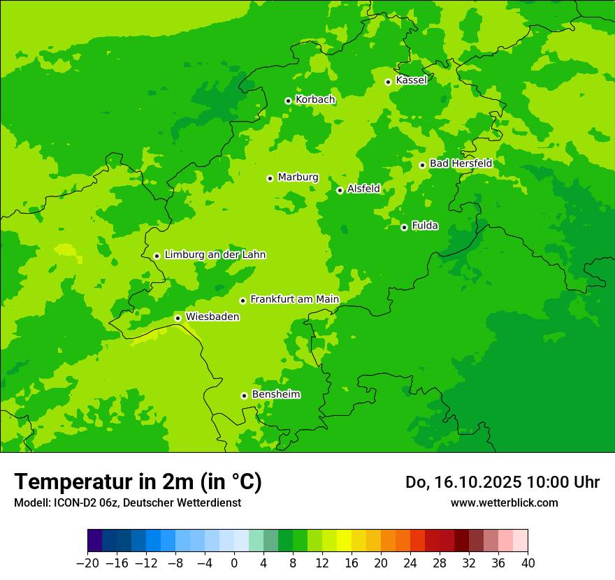 Modellkarten Temperatur