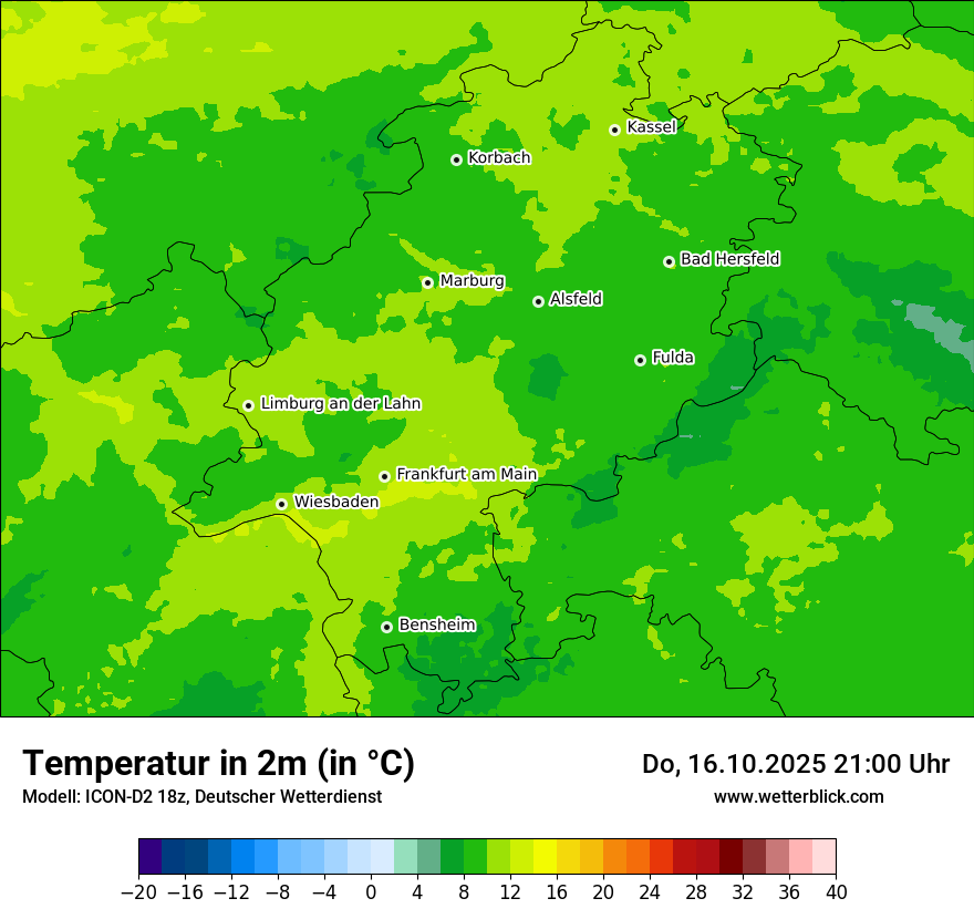 Modellkarten Temperatur
