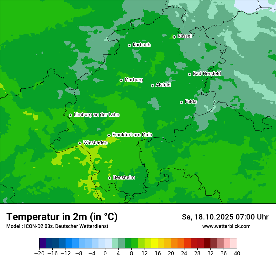 Modellkarten Temperatur