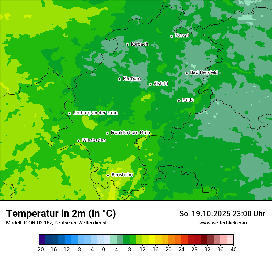 Modellkarten Temperatur
