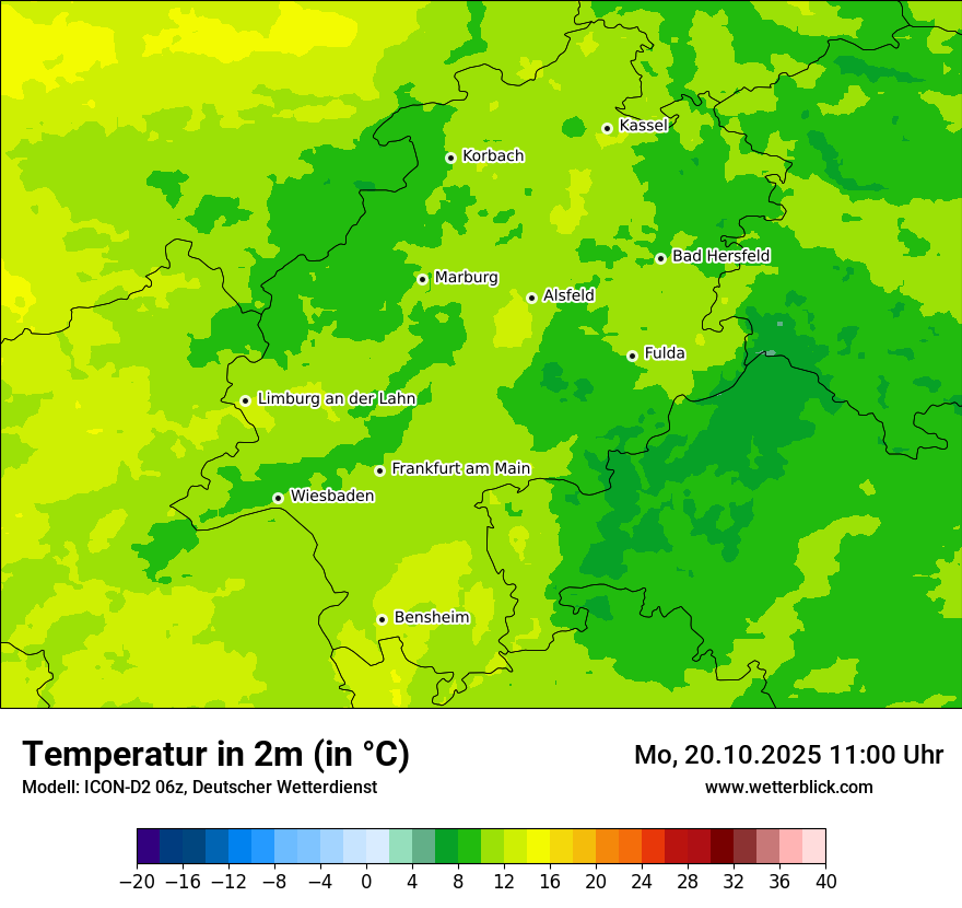 Modellkarten Temperatur