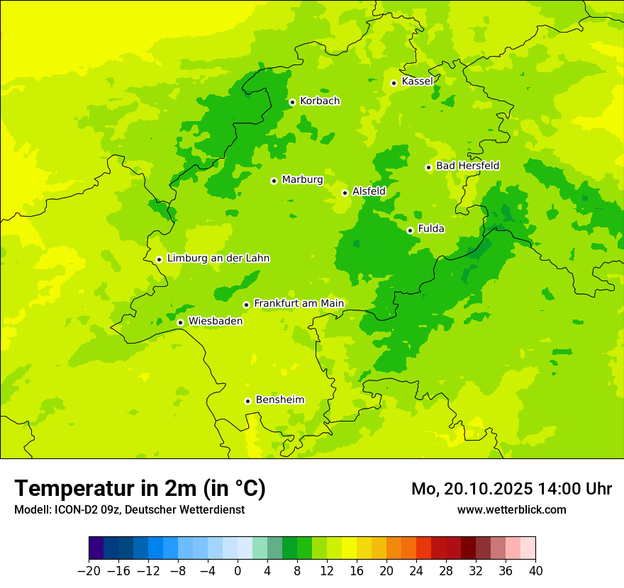 Modellkarten Temperatur