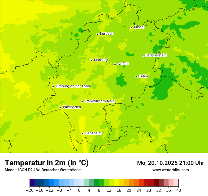 Modellkarten Temperatur