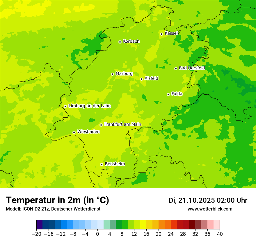 Modellkarten Temperatur