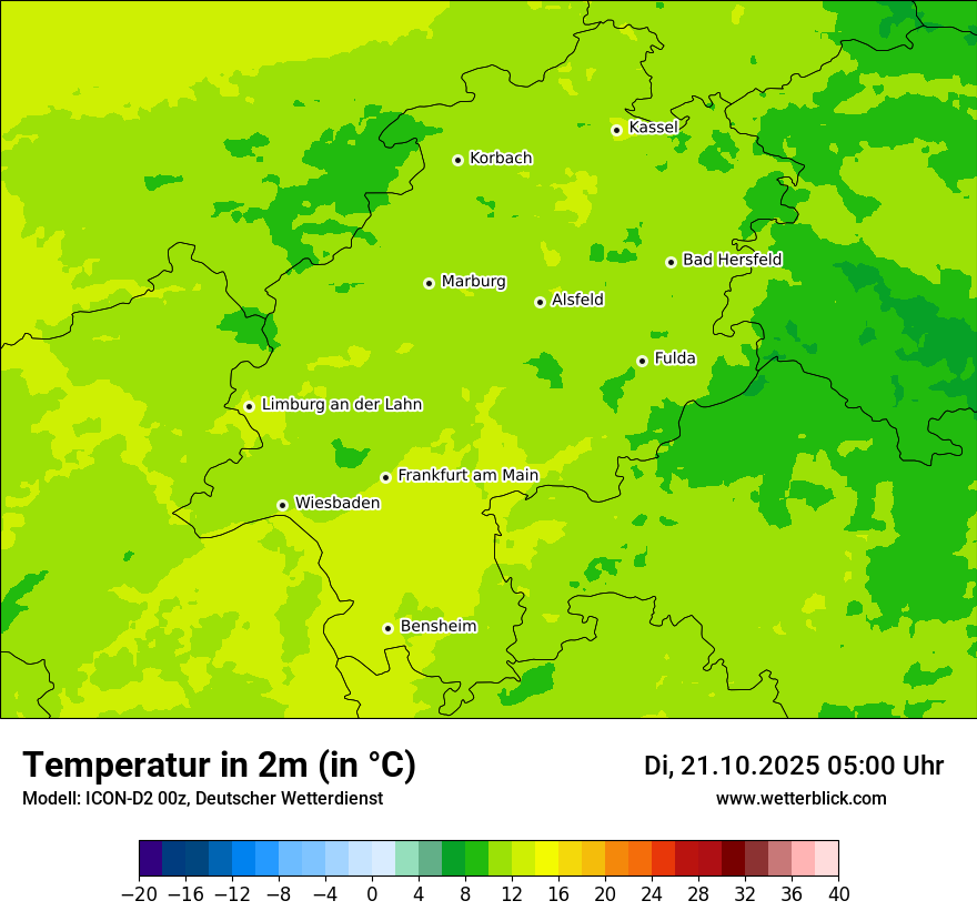 Modellkarten Temperatur