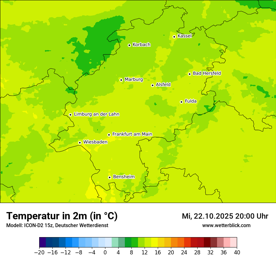 Modellkarten Temperatur
