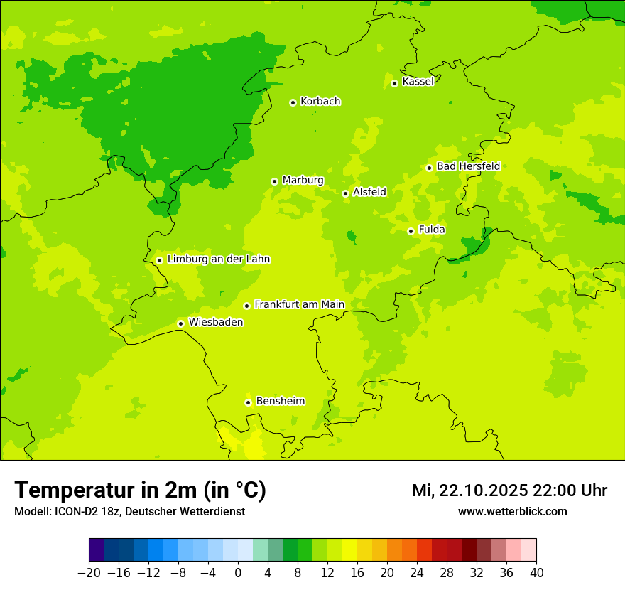 Modellkarten Temperatur