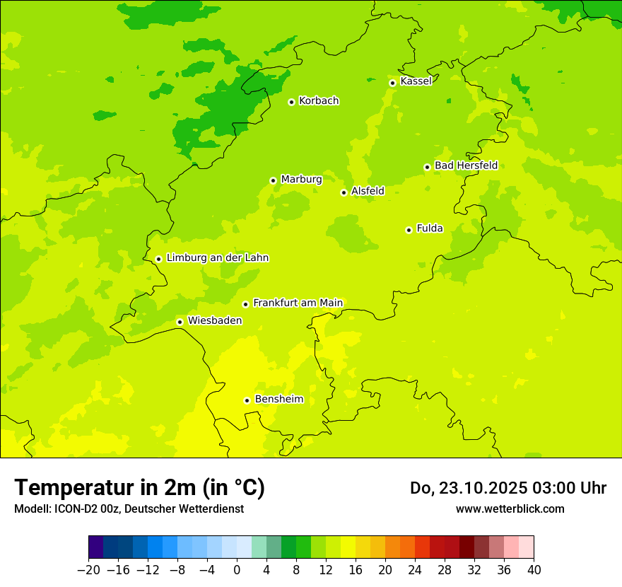 Modellkarten Temperatur