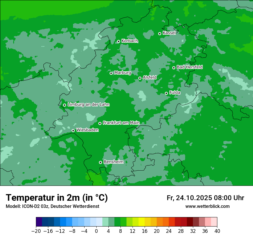 Modellkarten Temperatur