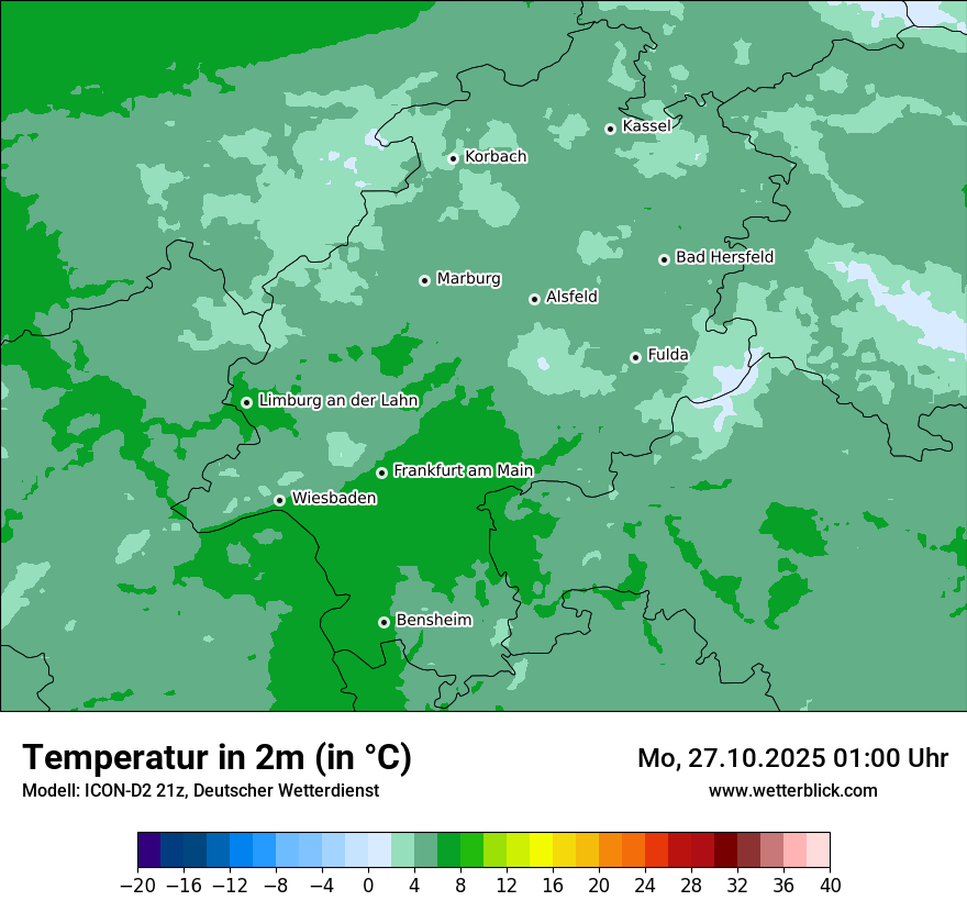 Modellkarten Temperatur