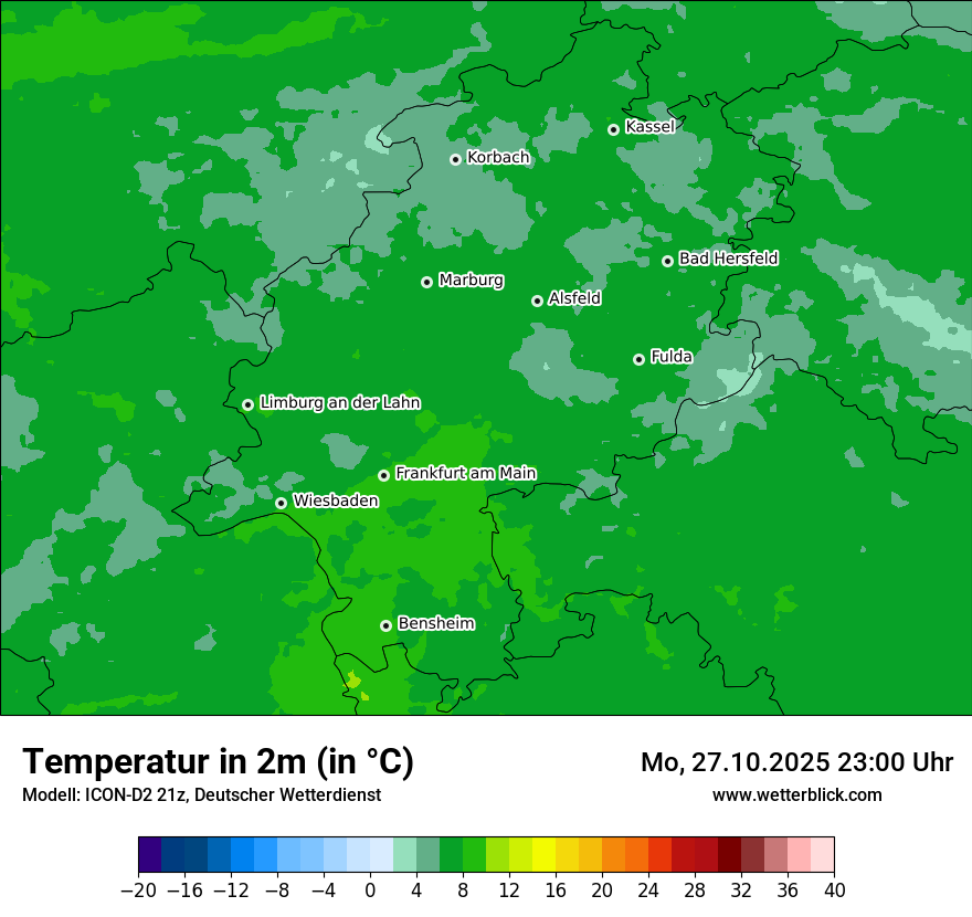 Modellkarten Temperatur