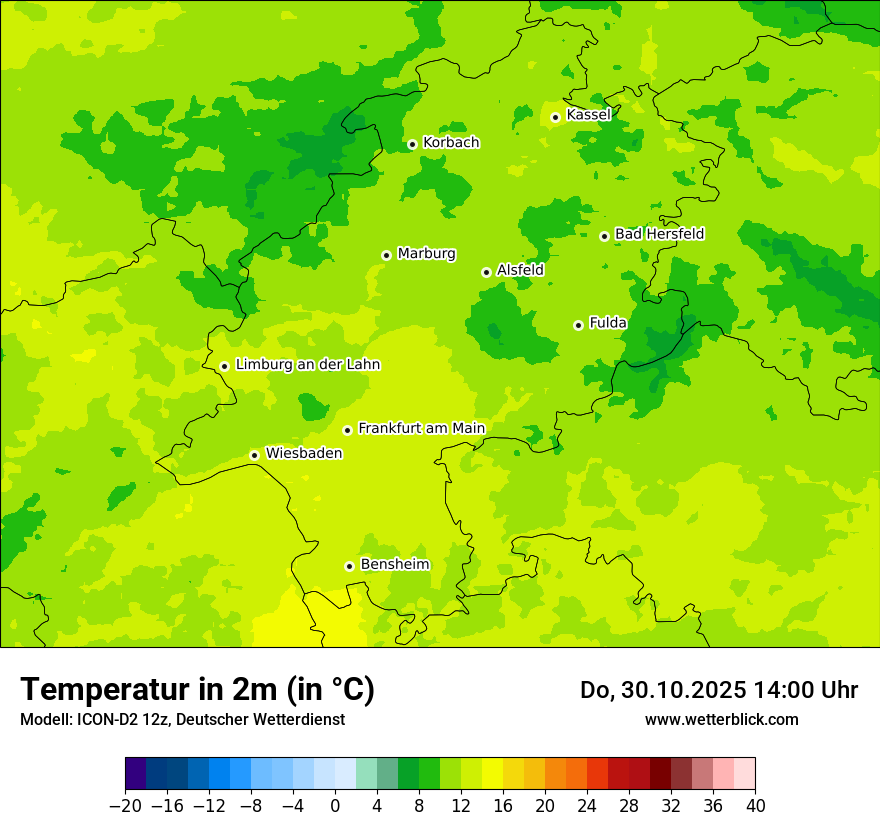 Modellkarten Temperatur