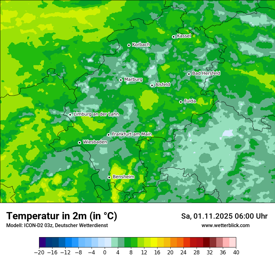 Modellkarten Temperatur