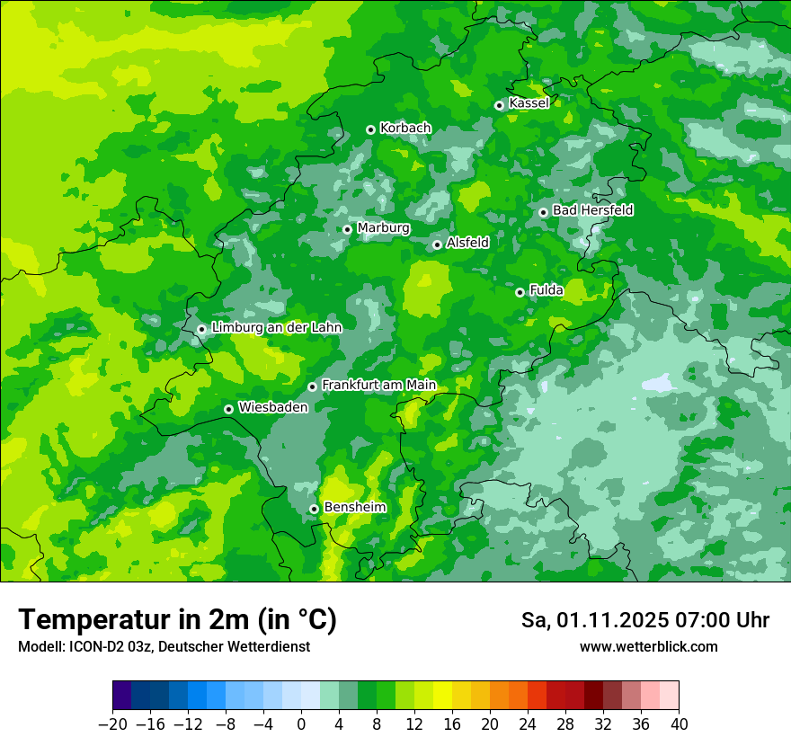 Modellkarten Temperatur