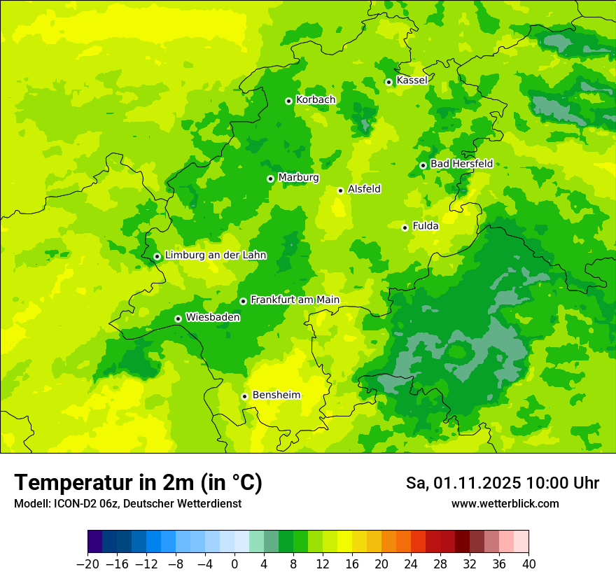 Modellkarten Temperatur