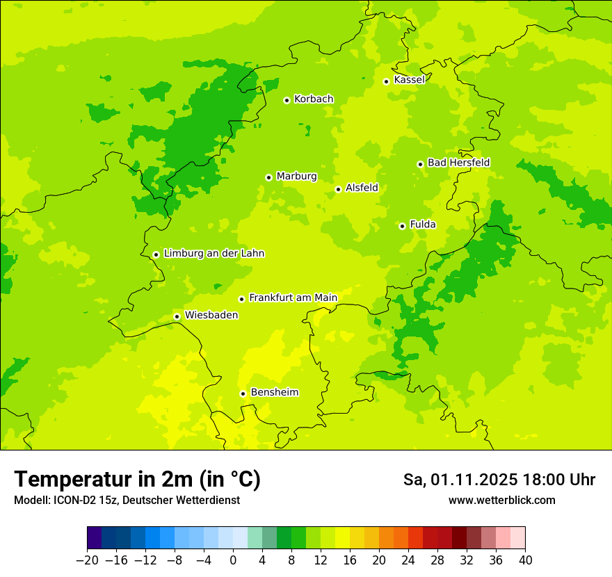 Modellkarten Temperatur