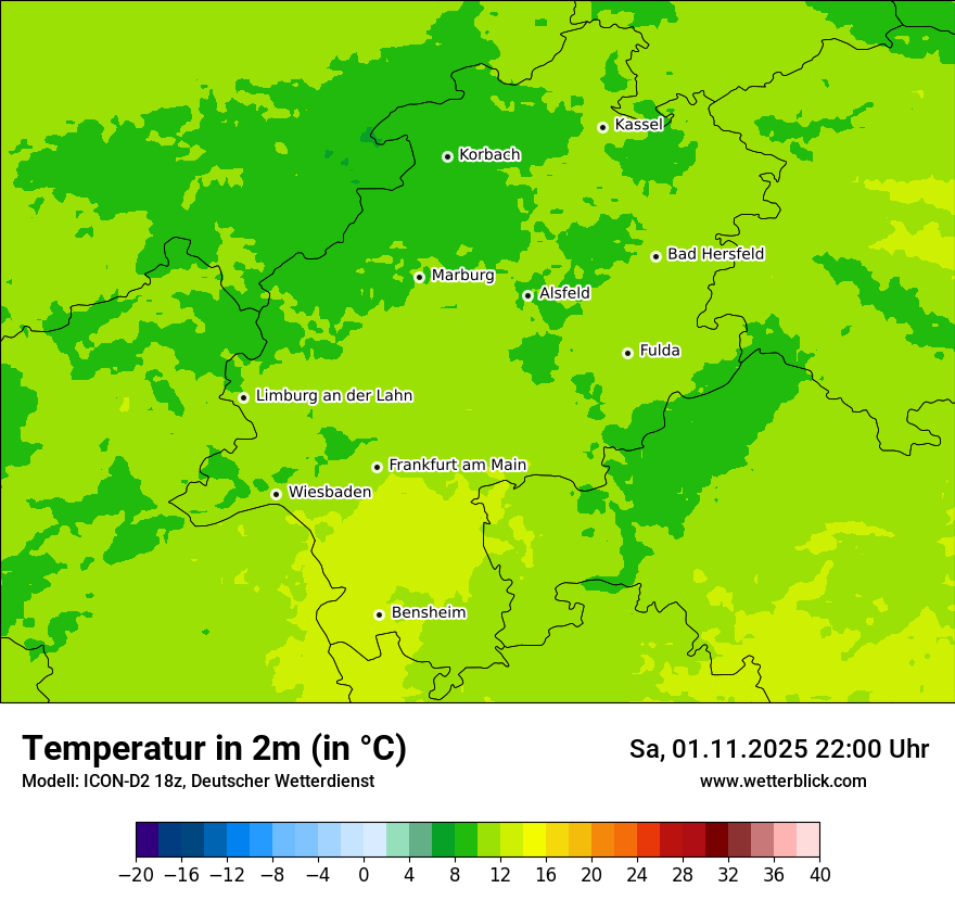 Modellkarten Temperatur