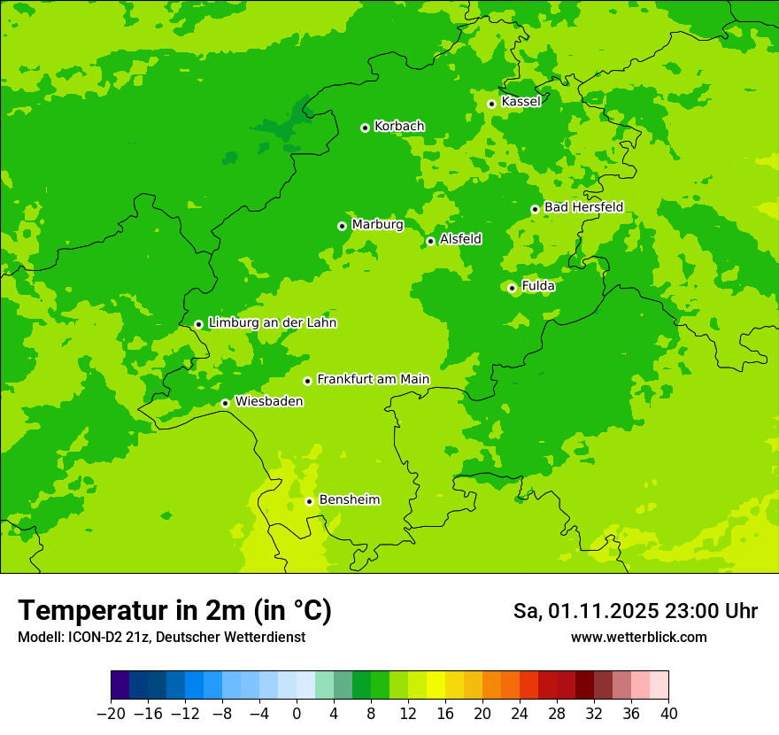 Modellkarten Temperatur