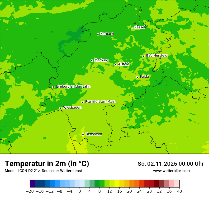 Modellkarten Temperatur