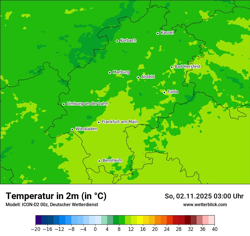 Modellkarten Temperatur