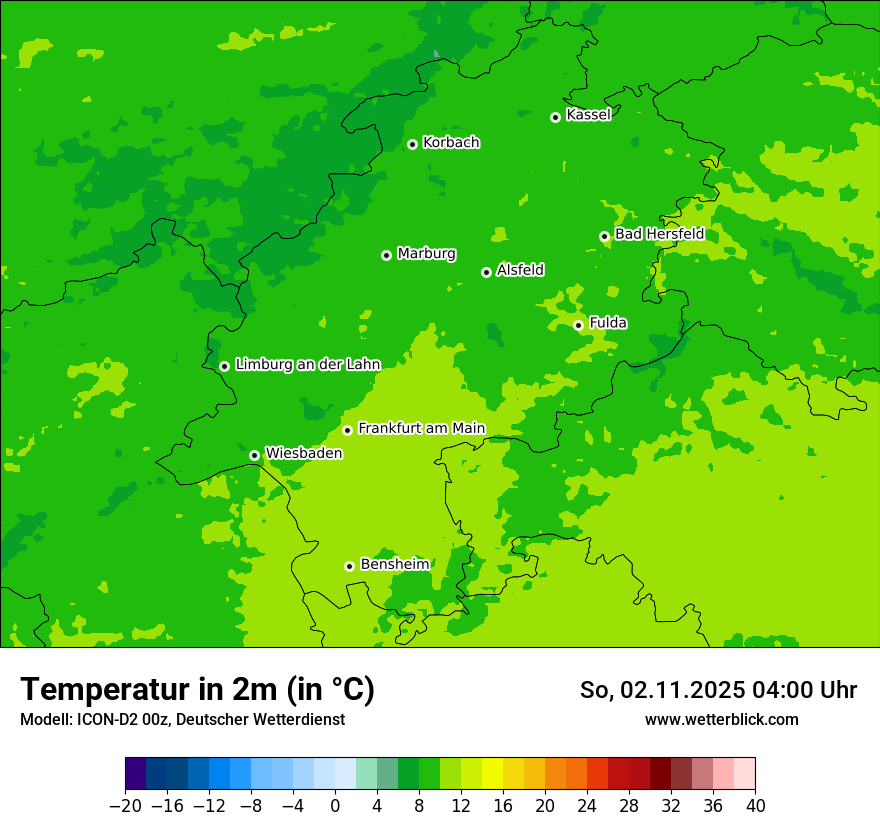 Modellkarten Temperatur