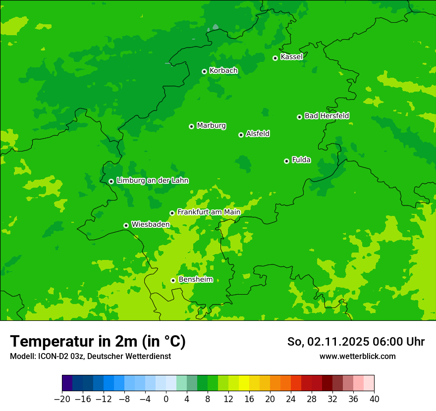 Modellkarten Temperatur