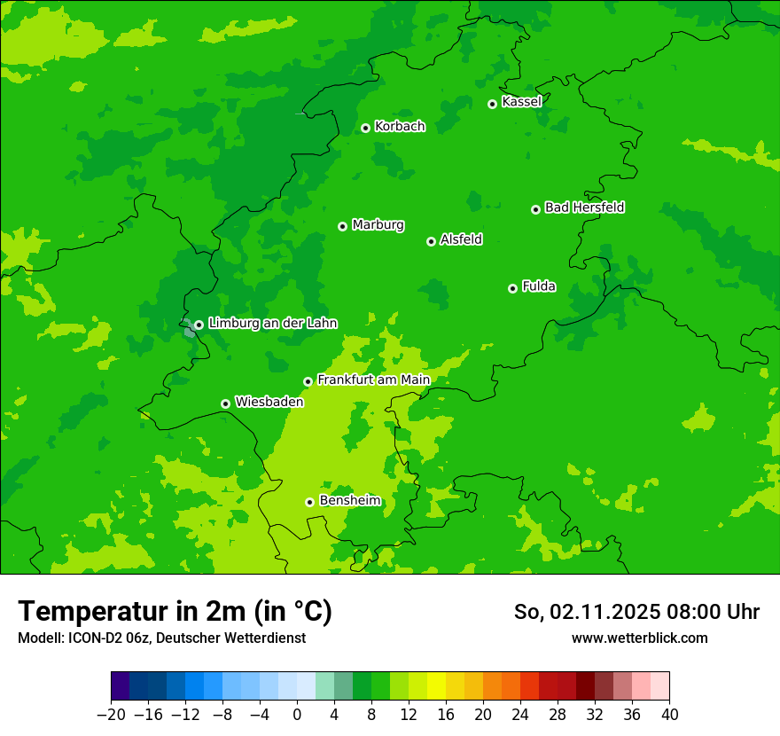 Modellkarten Temperatur