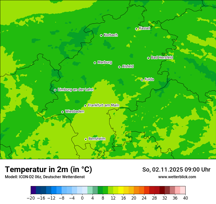 Modellkarten Temperatur