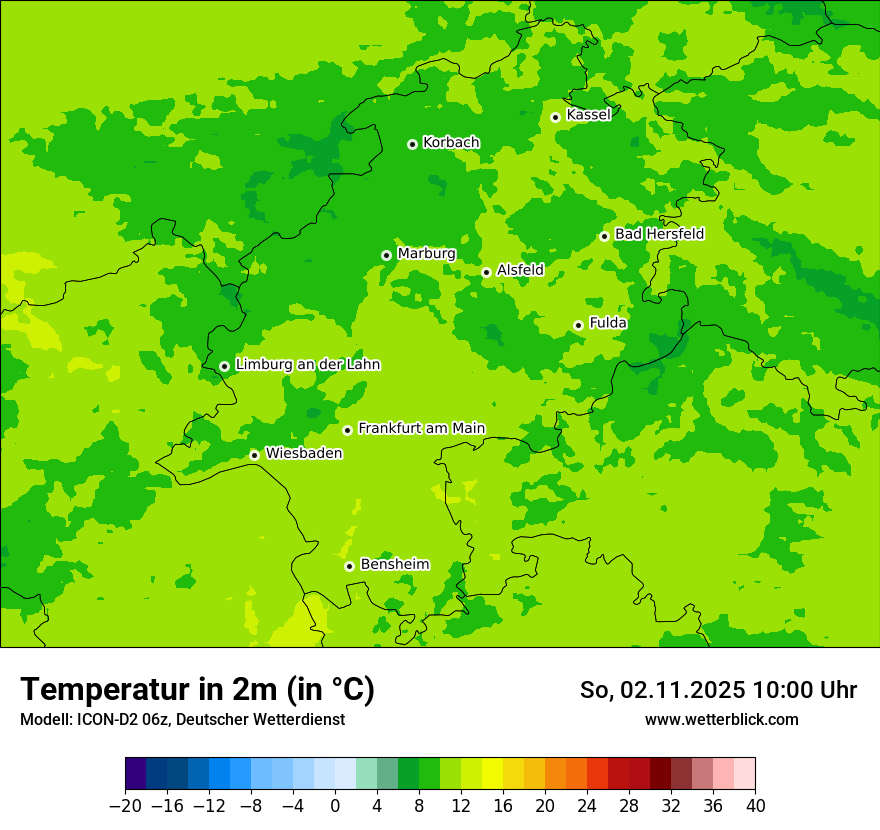 Modellkarten Temperatur