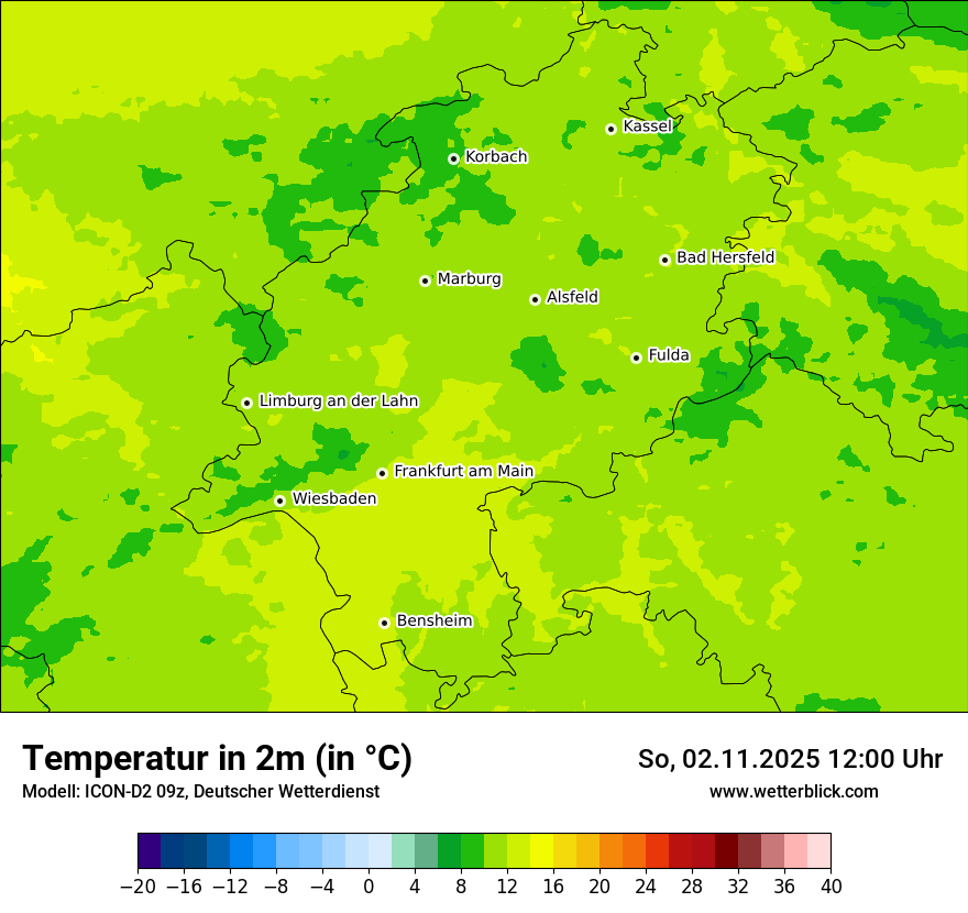 Modellkarten Temperatur