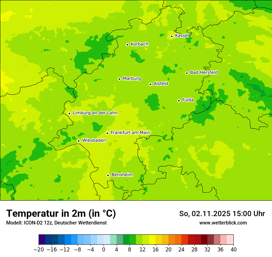 Modellkarten Temperatur