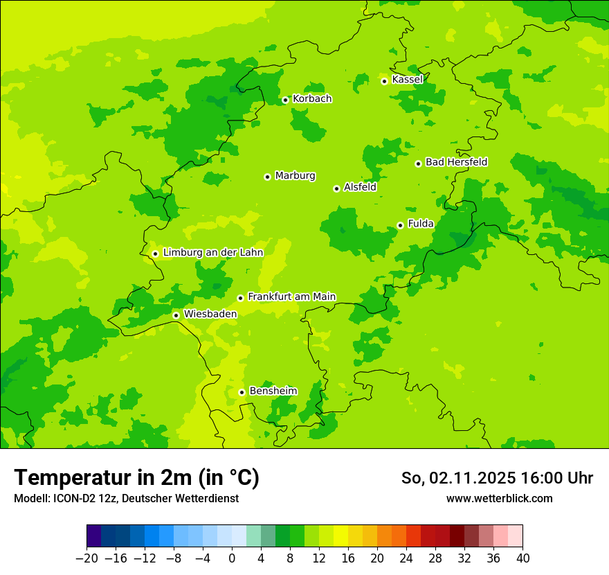Modellkarten Temperatur