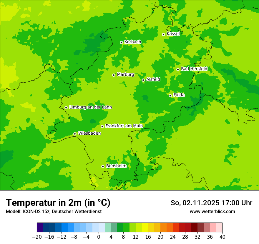 Modellkarten Temperatur