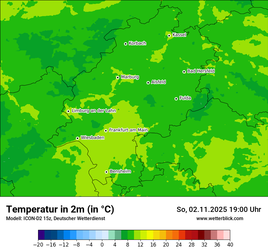 Modellkarten Temperatur